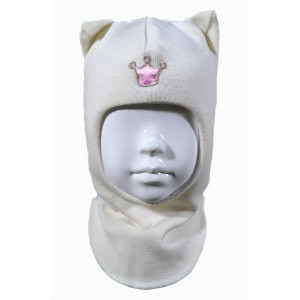 Зимний шлем Бизи "Кошка" Белоснежный