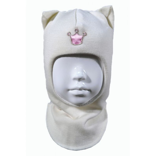 Зимний шлем Бизи "Кошка" Белоснежный