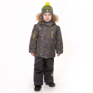 Зимний костюм для мальчика UKI kids "Волки" серый